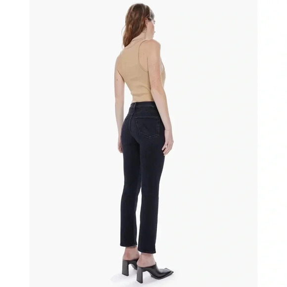 New MOTHER The Mid Rise Dazzler Ankle Jeans Straight Leg Denim in Deep End Black - Picture 5 of 16